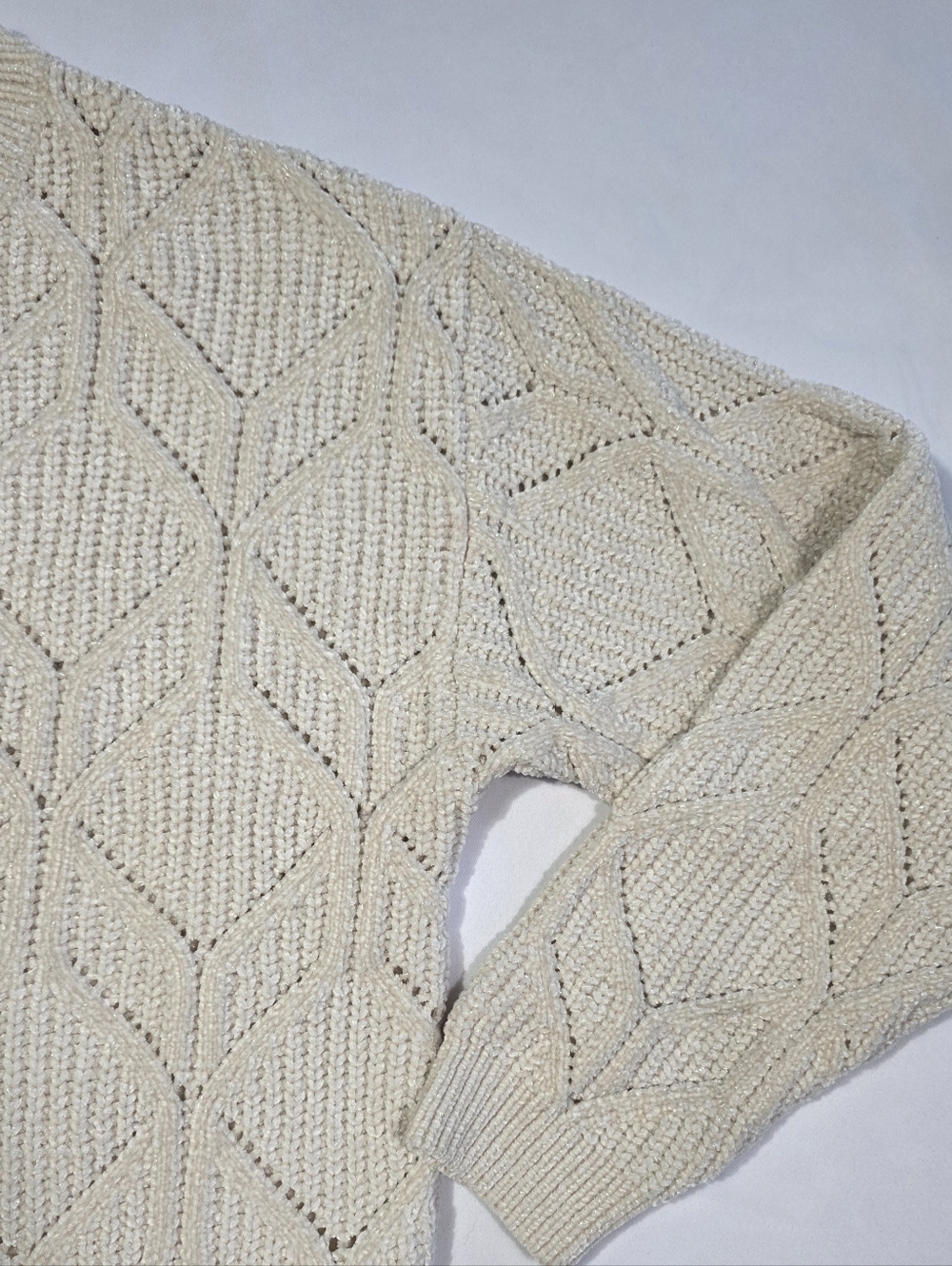 Weatherproof Vintage Women’s Sweater Medium Cream Knit Soft Cozy Textured - Picture 4 of 6